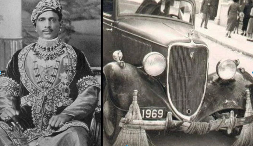 Maharaja Jai Singh Prabhakar and his Rolls-Royce