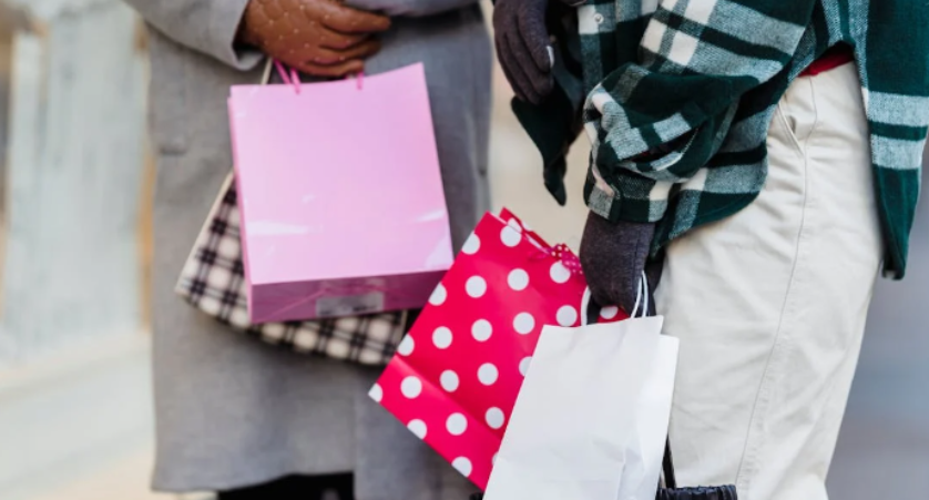 Shopping bags from various stores