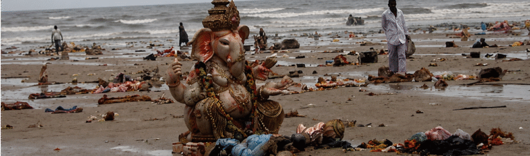 Ganesh Ji Statue broken on beach